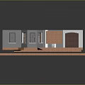 Pet Friendly 3D House Floor Plan With Living Room Bedroom And Furniture