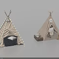 Cozy Kids Play Equipment Tepees With String Lights Soft Pillows And Mattress Interior