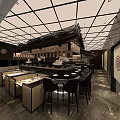 Japanese Restaurant Modern Interior Design With Counter Seating Wooden Decor And Warm Lighting