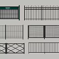 Different Metal Fence Designs Featuring Various Patterns And Structures For Outdoor Areas 3d model