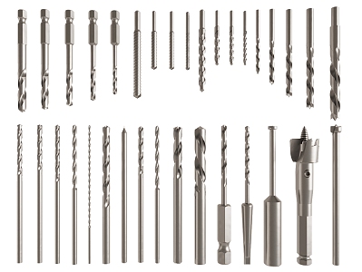 Drill Hardware Tools Metal Equipment Threaded Drill Bits 3d model