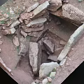 Rocky Terrain With Scattered Stones Dirt And Natural Shallow Depression Formation Area
