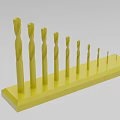 Industrial Equipment Yellow Drill Bits Set With Various Sizes Organized On Stand