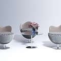 Modern leisure sofa combination negotiation table and chair combination 3d model