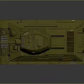 Olive Green and Beige Military Tank with Number 20 Turret and Tracks