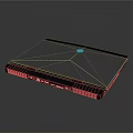 Sleek Modern Laptop Featuring Blue Lighting Cooling Vents And Stylish Design