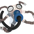 Medical Respirator Device With Clear Lenses Adjustable Straps And Flexible Hose