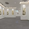 Spacious Bright Art Studio With White Walls Gray Floors Traditional Paintings And Recessed Lighting