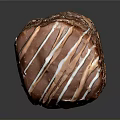 Freshly Baked Chocolate Pastry With White Frosting Drizzle And Soft Texture