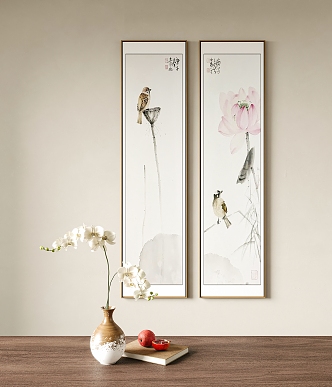 New Chinese Plant Painting Decorative Painting 3d model