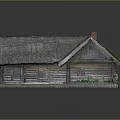 Traditional Wooden House With Thatched Roof And L Shaped Structure Design