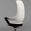 Modern High Back Office Chair with White Cushion Black Armrests and Swivel Base