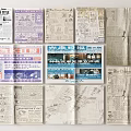 Vintage Old Newspapers With Various Language Pages And Headlines 3d model
