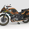 Vintage Adventure Motorcycle With Unique Design And Off Road Gear