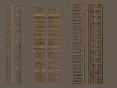 Various Traditional Geometric Ornamental Patterns With Intricate Designs And Repeating Motifs 3d model