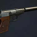 Vintage Pistol with Wooden Grip and Metal Barrel Classic Firearm Design