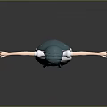 Game Movie Character 3D Model With Green Long Hair White Dress Open Arms Barefoot Pose