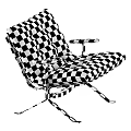 Modern Black Leather Leisure Chair with Padded Cushion and Metal Frame Design