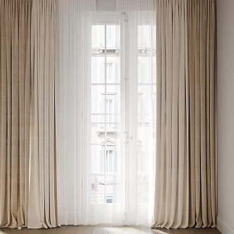 Modern Curtain Fabric Curtain 3d model