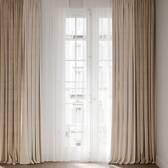 Modern Curtain Fabric Curtain 3d model