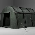 Durable Green Camping Tent with Arch Structure Support Poles and Entrance