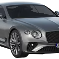 Silver Bentley Luxury Sports Car Front View With Stylish Details