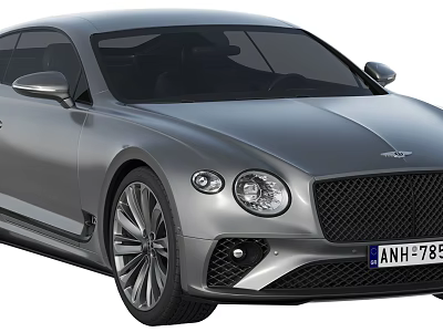 Silver Bentley Luxury Sports Car Front View With Stylish Details 3d model Silver Bentley Luxury Sports Car Front View With Stylish Details 3d model