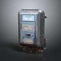 Old Electricity Meter with Metal Casing Display Screen and Wiring Terminals 3d model