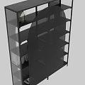 Modern Arched Open Shelf Bookcase With Glass Panels Decorative Bowls And Books For Living Room