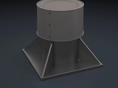 Gray Air Conditioner Air Outlet With Round Top And Square Base Structural Design 3d model