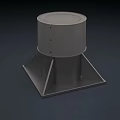 Gray Air Conditioner Air Outlet With Round Top And Square Base Structural Design
