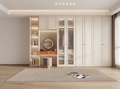 Wardrobe dresser integrated cabinet 3d model