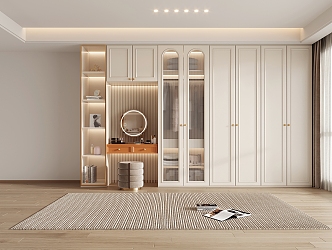 Wardrobe dresser integrated cabinet 3d model