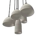 Elegant Modern Hanging Conical Pendant Lights With Light Gray Shades 3d model