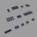 Modern solar panel photovoltaic panel power generation panel battery board industrial equipment 3d model