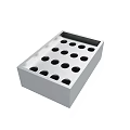 Gray Rectangular Block With Multiple Circular Holes For Practical Use Cases 3d model