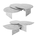 Modern Marble Coffee Table With Layered Irregular Shape For Living Room Interior 3d model