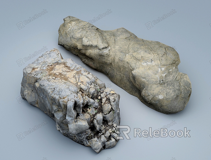 rock stone granite basaltic rock model