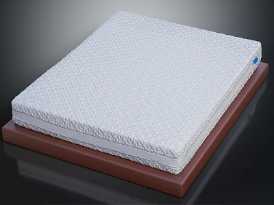 Multiple People Resting On Supportive Comfortable White Textured Mattress With Brown Base 3d model