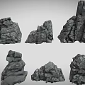 Natural Stone Rock Varieties with Different Shapes and Textures on