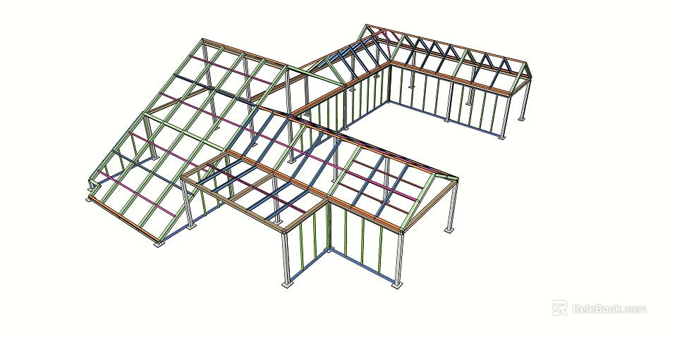 Modern Industrial Equipment Steel Frame Construction For Building Structural Framework 3d model 