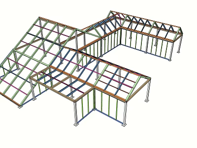 Modern Industrial Equipment Steel Frame Construction For Building Structural Framework 3d model