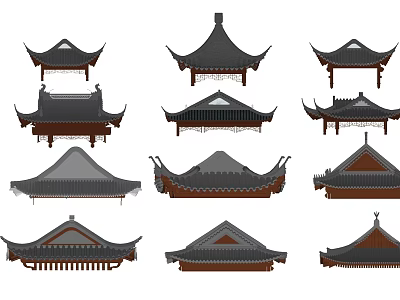 Traditional Chinese Ancient Architecture Historical Classic Roof Styles And Designs 3d model