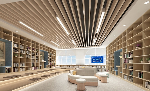 modern library 3d model