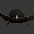 Handmade Iron Garden Ornament With Curved Stand Circular Decor And Metal Rod