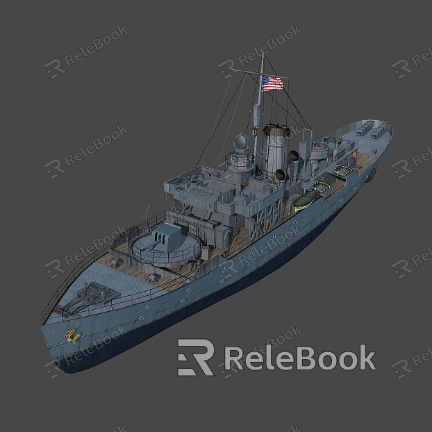 Modern warship USS Flower Cruiser model