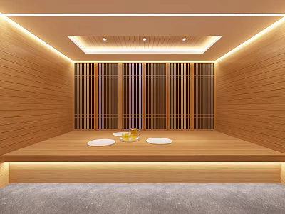 Modern SPA Sauna Interior With Wooden Panels Ambient Lighting And Relaxation Setup 3d model