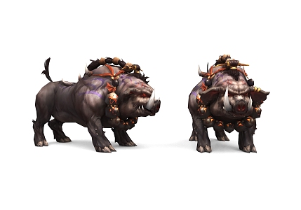 Modern game character wild boar god beast game character 3d model