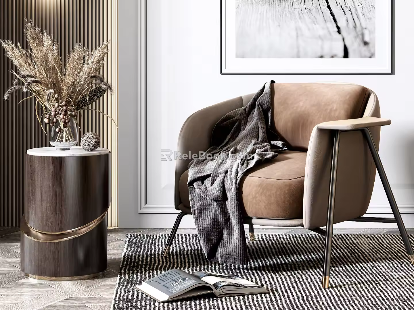 Modern Single Sofa Single Sofa Chandelier Corner Combination 3d model