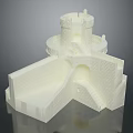 White Castle Model With Tower Walls Stairs And Detailed 3D Printed Structure
